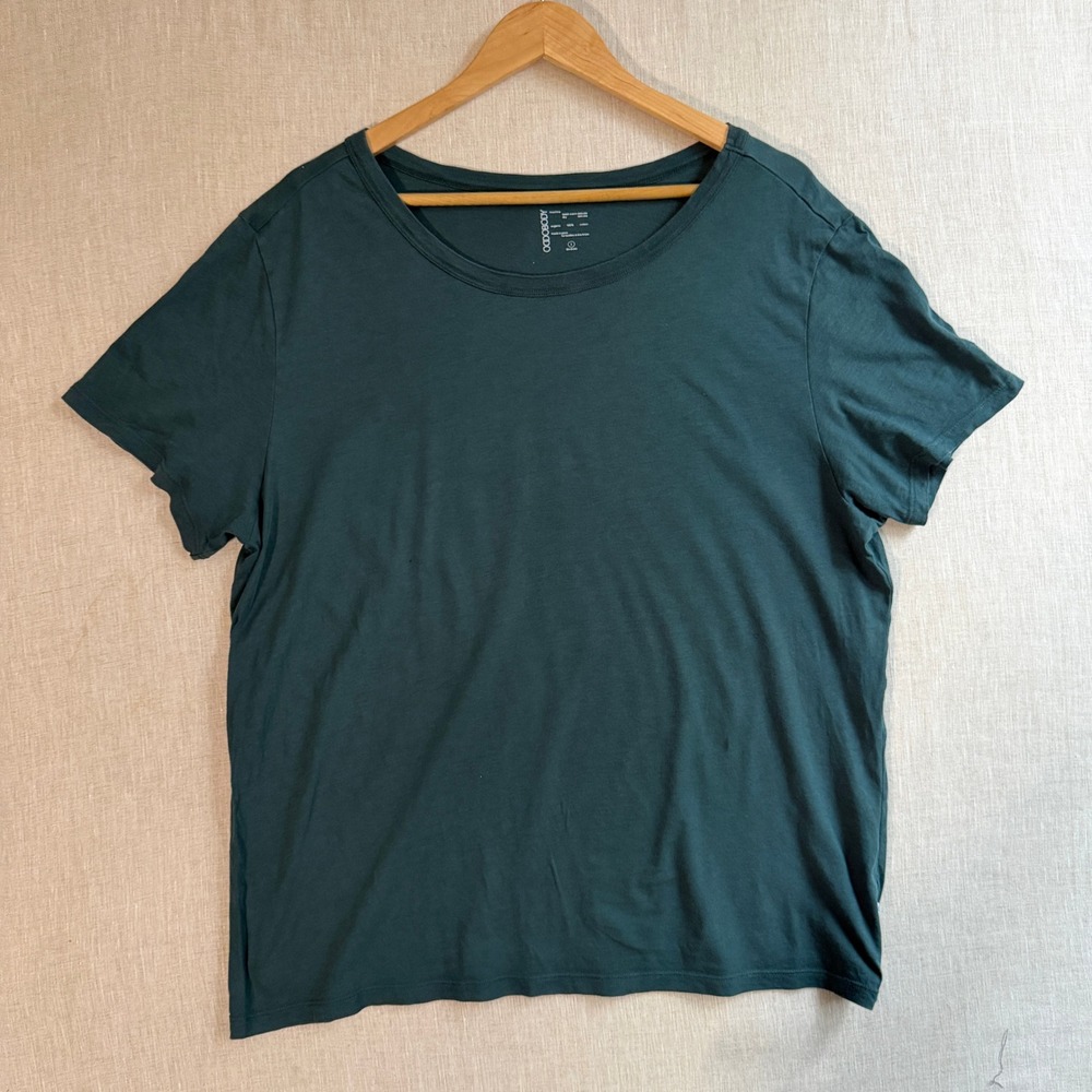 ODDOBODY Organic Cotton Short Sleeve Tee Green 100% Cotton Minimalist Large